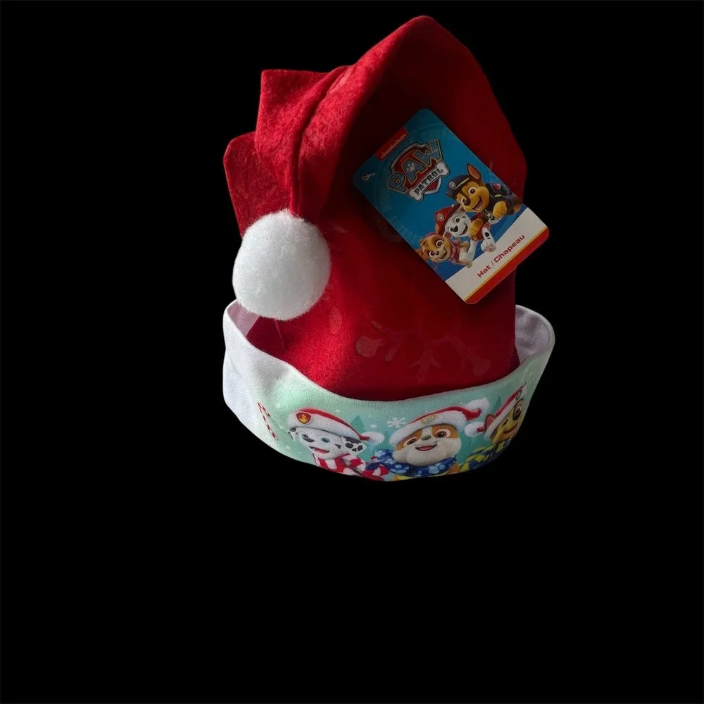 Nickelodeon Paw Patrol Kids Red Snowflake Santa Hat Marshall Chase Rubble NEW